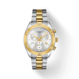 Tissot PR 100 Sport Chic Chronograph Silver Dial Two Tone Steel Strap Watch For Women - T101.917.22.031.00
