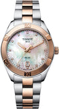 Tissot PR 100 Sport Chic Diamonds Mother of Pearl Dial Two Tone Steel Strap Watch for Women - T101.910.22.116.00