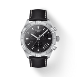 Tissot PR 100 Sport Quartz Chronograph Black Dial Black Leather Strap Watch For Men - T101.617.16.051.00