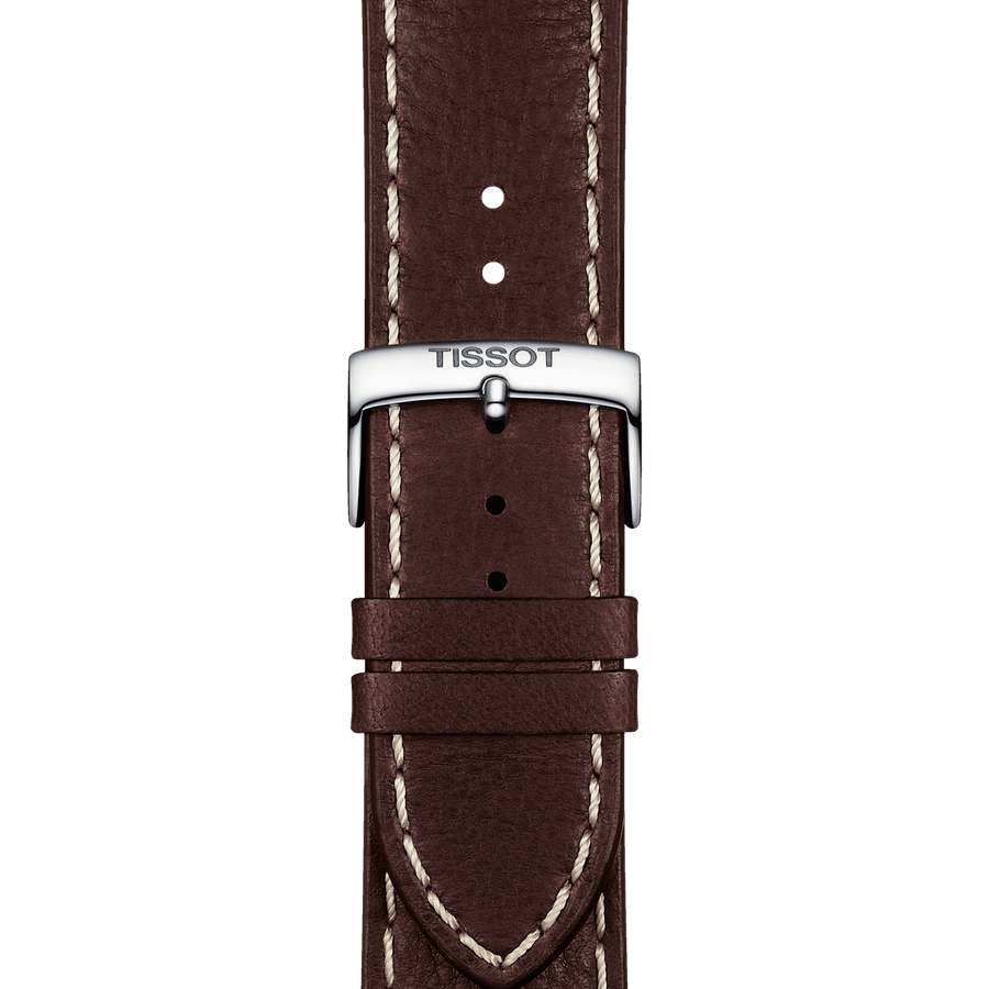 Tissot PR 100 Sport Silver Dial Brown Leather Strap Watch For Men - T101.610.16.031.00