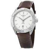 Tissot PR 100 Sport Silver Dial Brown Leather Strap Watch For Men - T101.610.16.031.00