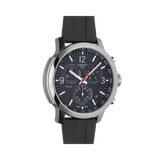 Tissot PRC 200 Chronograph Black Dial Black Rubber Strap Watch for Men - T114.417.17.057.00
