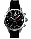Tissot PRC 200 Chronograph Black Dial Black Rubber Strap Watch for Men - T114.417.17.057.00