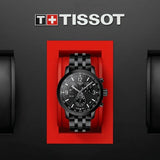 Tissot PRC 200 Chronograph Black Dial Black Steel Strap Watch For Men - T114.417.33.057.00