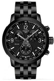 Tissot PRC 200 Chronograph Black Dial Black Steel Strap Watch For Men - T114.417.33.057.00