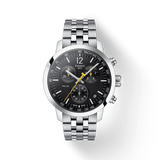 Tissot PRC 200 Chronograph Black Dial Silver Steel Strap Watch For Men - T114.417.11.057.00