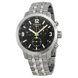 Tissot PRC 200 Chronograph Black Dial Silver Steel Strap Watch For Men - T055.417.11.057.00