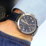 Tissot PRC 200 Chronograph Blue Dial Blue Leather Strap Watch For Men - T055.417.16.047.00