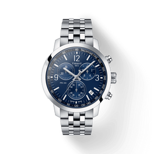 Tissot PRC 200 Chronograph Quartz Blue Dial Silver Steel Strap Watch For Men - T114.417.11.047.00