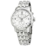 Tissot T Sport PRC 200 Chronograph White Dial Silver Steel Strap Watch For Men - T114.417.11.037.00