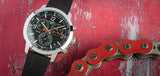 Tissot PRC 200 Chronograph Black Dial Black Rubber Strap Watch for Men - T114.417.17.057.00