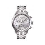 Tissot PRC 200 Chronograph Quartz Silver Dial Silver Steel Strap Watch For Men - T055.417.11.037.00