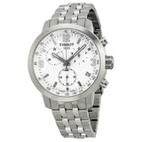 Tissot PRC 200 Chronograph White Dial Silver Steel Strap Watch For Men - T055.417.11.017.00