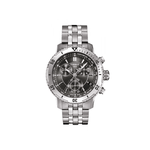 Tissot PRS 200 Grey Dial Chronograph Grey Dial Silver Steel Strap Watch For Men - T067.417.11.051.00