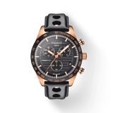 Tissot PRS 516 Chronograph Black Dial Black Leather Strap Watch For Men - T100.417.36.051.00