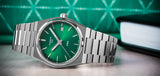 Tissot PRX Quartz Green Dial Steel Silver Steel Strap Watch for Men - T137.410.11.081.00