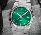 Tissot PRX Quartz Green Dial Silver Steel Strap Watch for Women - T137.210.11.081.00