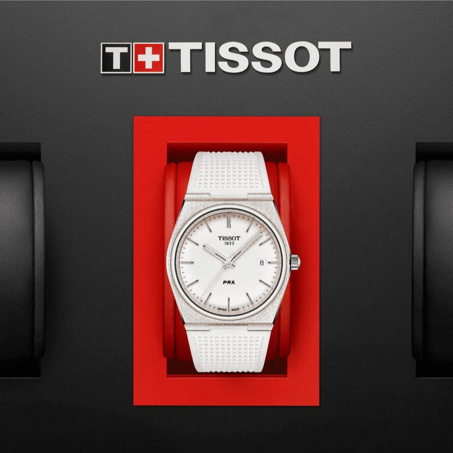 Tissot PRX 40 White Dial White Rubber Strap Watch For Men -  T137.410.17.011.00