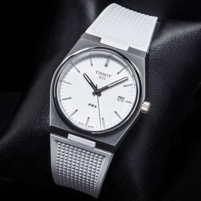 Tissot PRX 40 White Dial White Rubber Strap Watch For Men -  T137.410.17.011.00