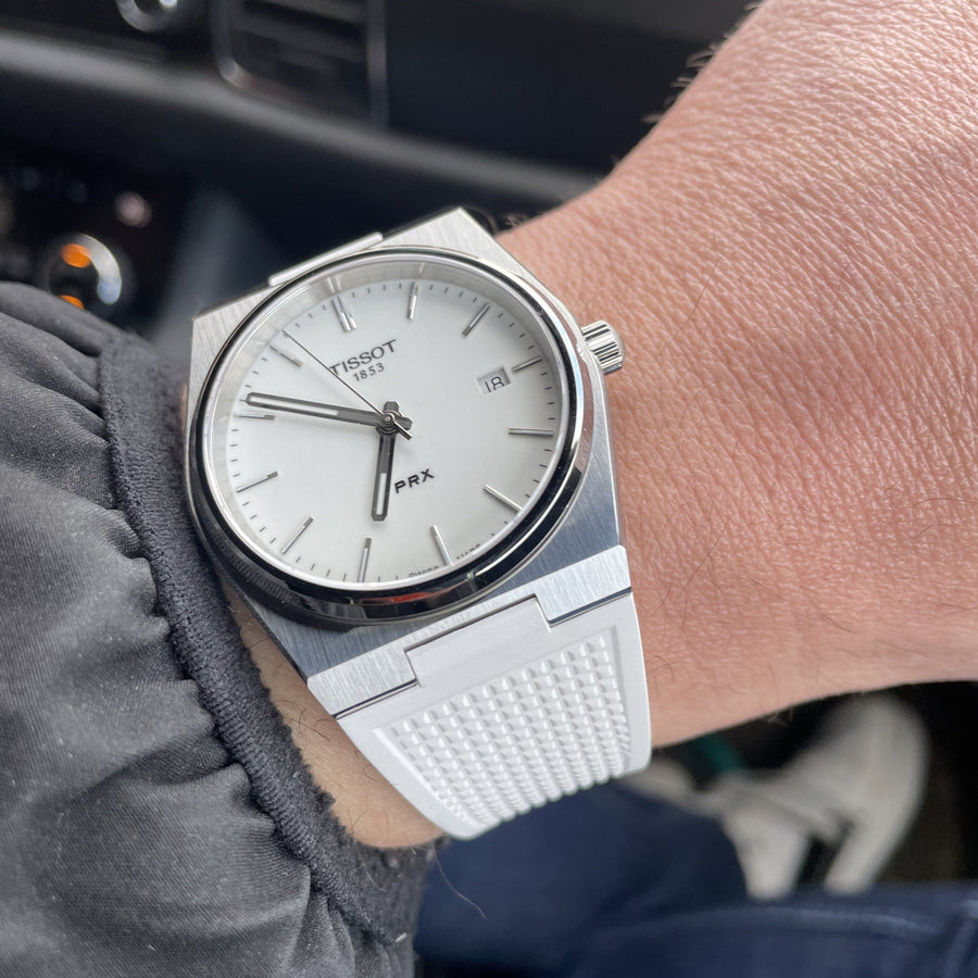 Tissot PRX 40 White Dial White Rubber Strap Watch For Men -  T137.410.17.011.00