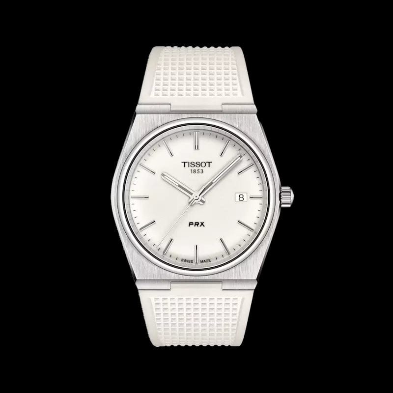 Tissot PRX 40 White Dial White Rubber Strap Watch For Men -  T137.410.17.011.00