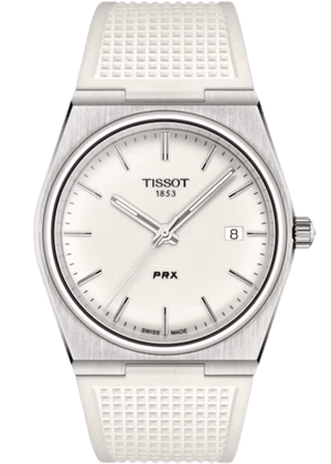 Tissot PRX 40 White Dial White Rubber Strap Watch For Men -  T137.410.17.011.00