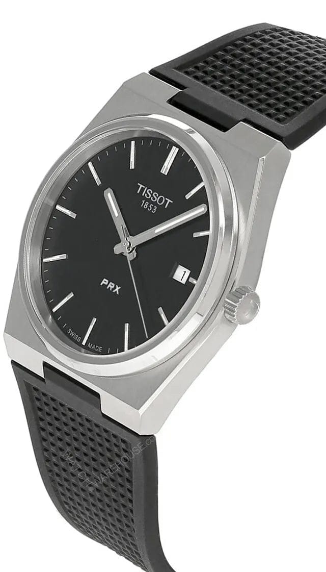 Tissot PRX Black Dial Black Rubber Strap Watch For Men - T137.410.17.051.00
