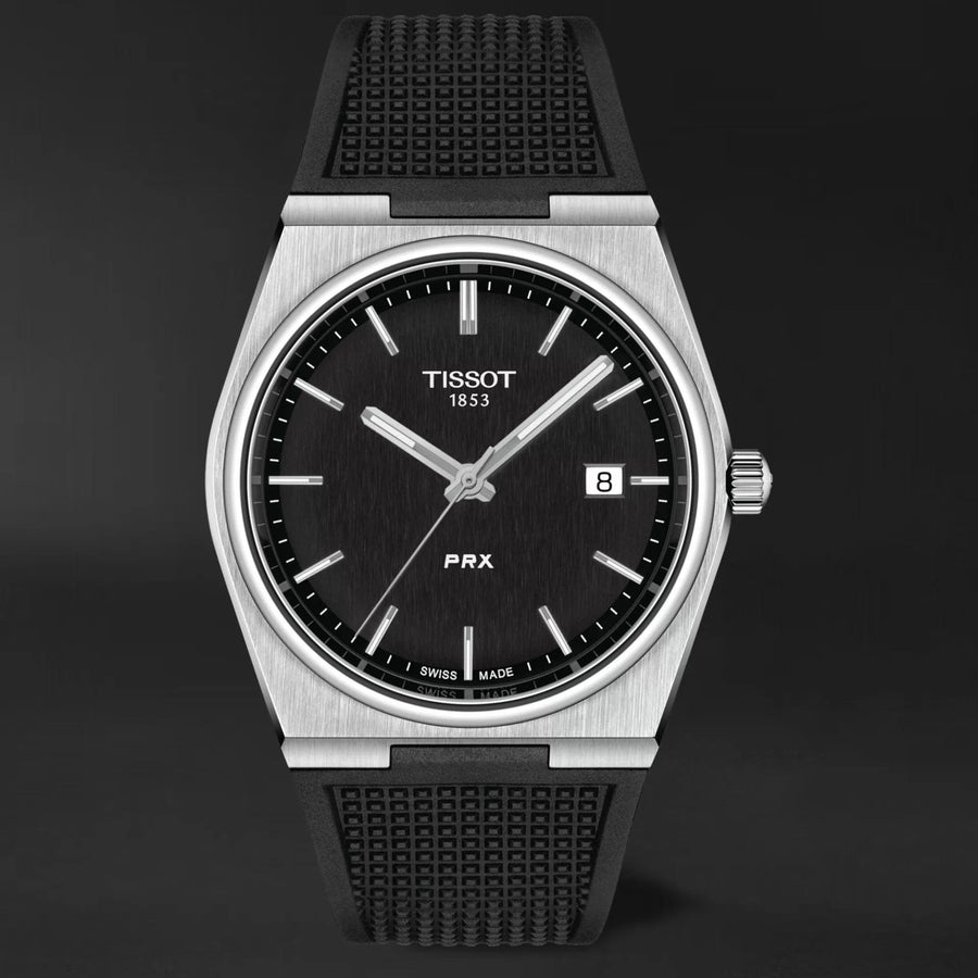 Tissot PRX Black Dial Black Rubber Strap Watch For Men - T137.410.17.051.00