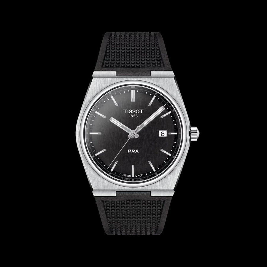 Tissot PRX Black Dial Black Rubber Strap Watch For Men - T137.410.17.051.00