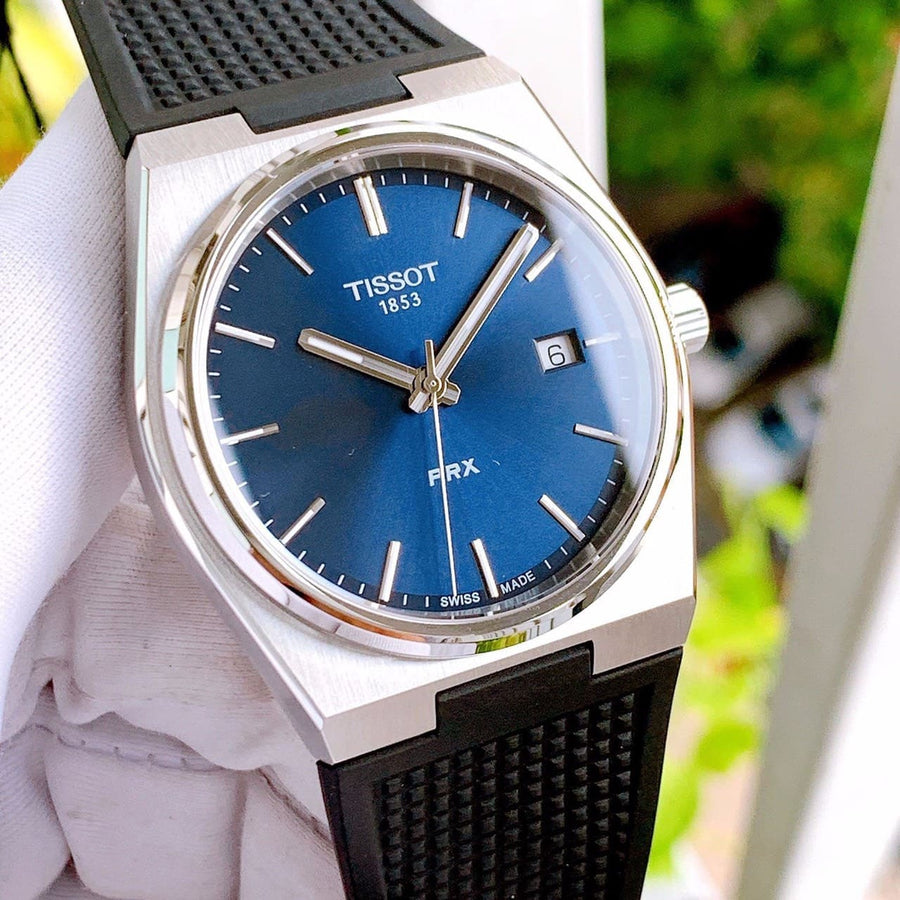 Tissot PRX Blue Dial Black Rubber Strap Watch For Men - T137.410.17.041.00