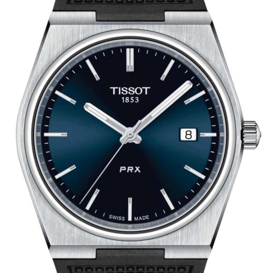 Tissot PRX Blue Dial Black Rubber Strap Watch For Men - T137.410.17.041.00