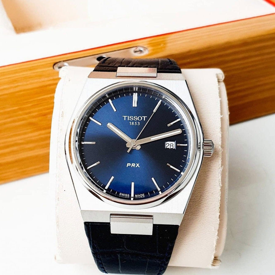 Tissot PRX Blue Dial Blue Leather Strap Watch for Men - T137.410.16.041.00