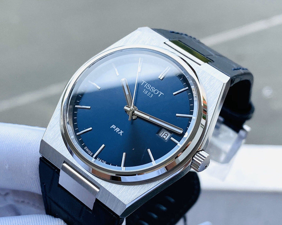 Tissot PRX Blue Dial Blue Leather Strap Watch for Men - T137.410.16.041.00