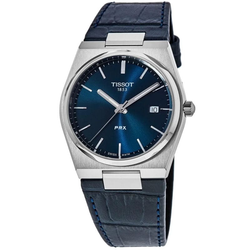 Tissot PRX Blue Dial Blue Leather Strap Watch for Men - T137.410.16.041.00