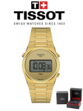 Tissot PRX Digital Quartz Gold Dial Gold Steel Strap Watch for Men - T137.463.33.020.00