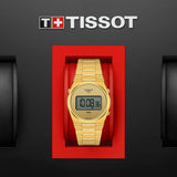 Tissot PRX Digital Quartz Gold Dial Gold Steel Strap Watch for Men - T137.463.33.020.00