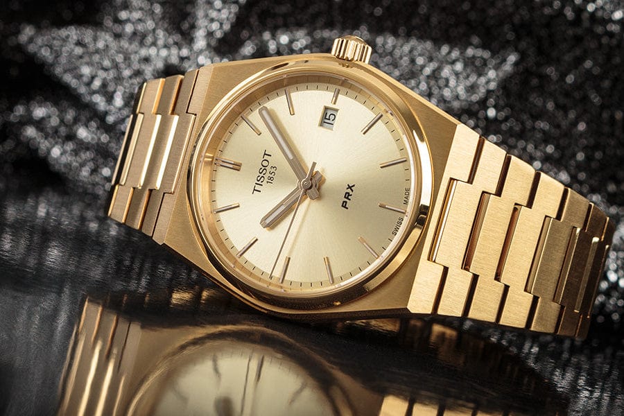 Tissot PRX Gold Dial Gold Steel Strap Watch for Men - T137.210.33.021.00