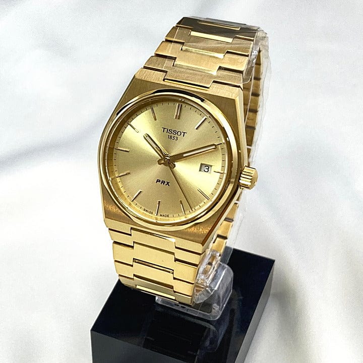 Tissot PRX Gold Dial Gold Steel Strap Watch for Men - T137.210.33.021.00
