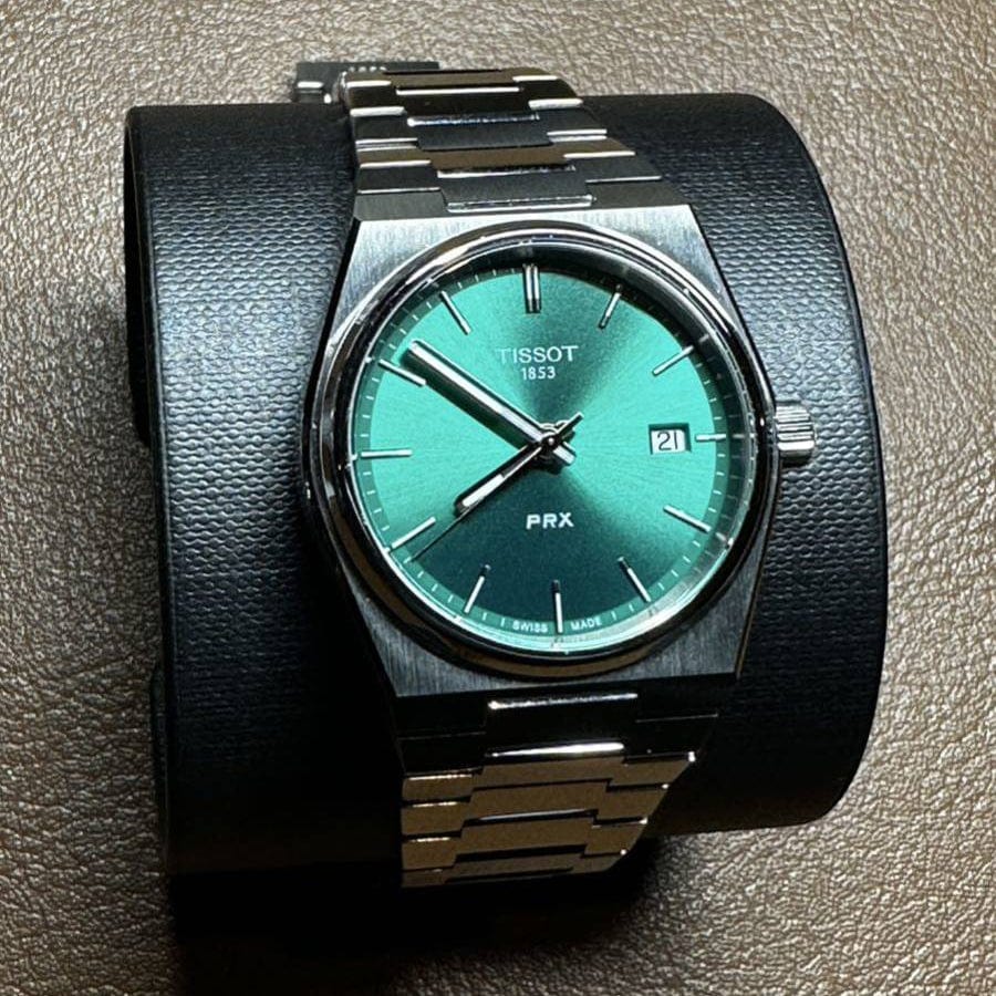 Tissot PRX Green Dial Silver Steel Strap Watch for Women - T137.210.11.081.00