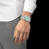 Tissot PRX Quartz Light Green Dial Silver Steel Strap Watch for Men - T137.410.11.091.01