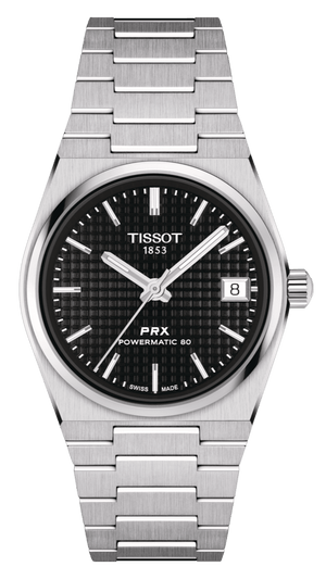Tissot PRX Powermatic 80 Black Dial Silver Steel Strap Watch for Men - T137.207.11.051.00