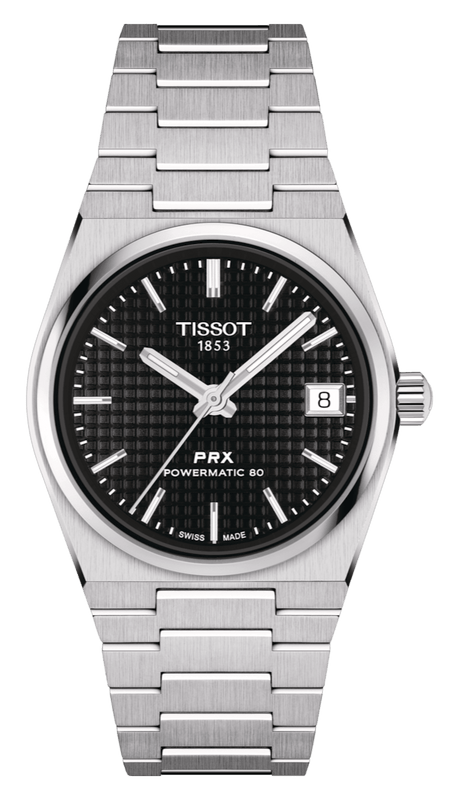 Tissot PRX Powermatic 80 Black Dial Silver Steel Strap Watch for Men - T137.207.11.051.00