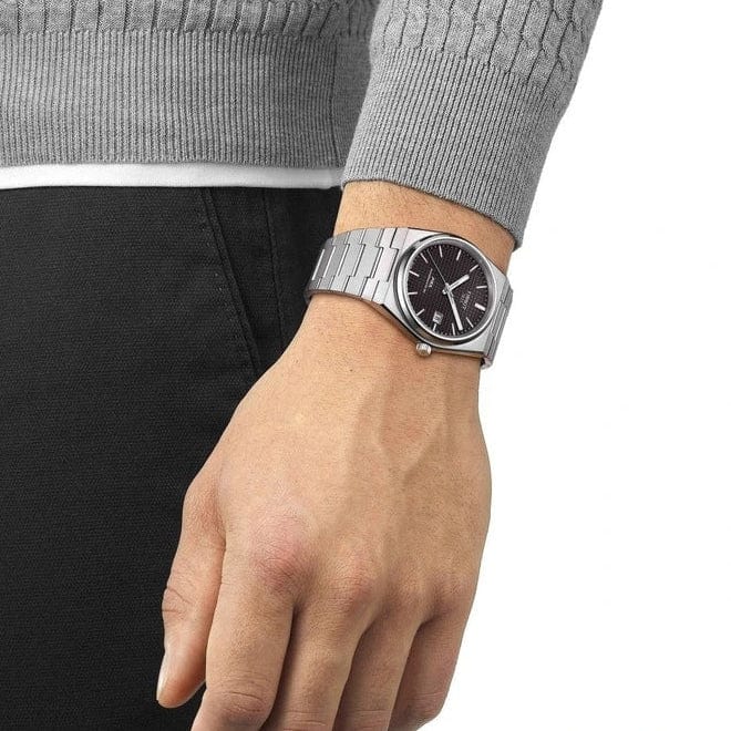 Tissot PRX Powermatic 80 Black Dial Silver Steel Strap Watch for Men - T137.407.11.051.00