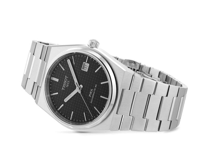 Tissot PRX Powermatic 80 Black Dial Silver Steel Strap Watch for Men - T137.407.11.051.00