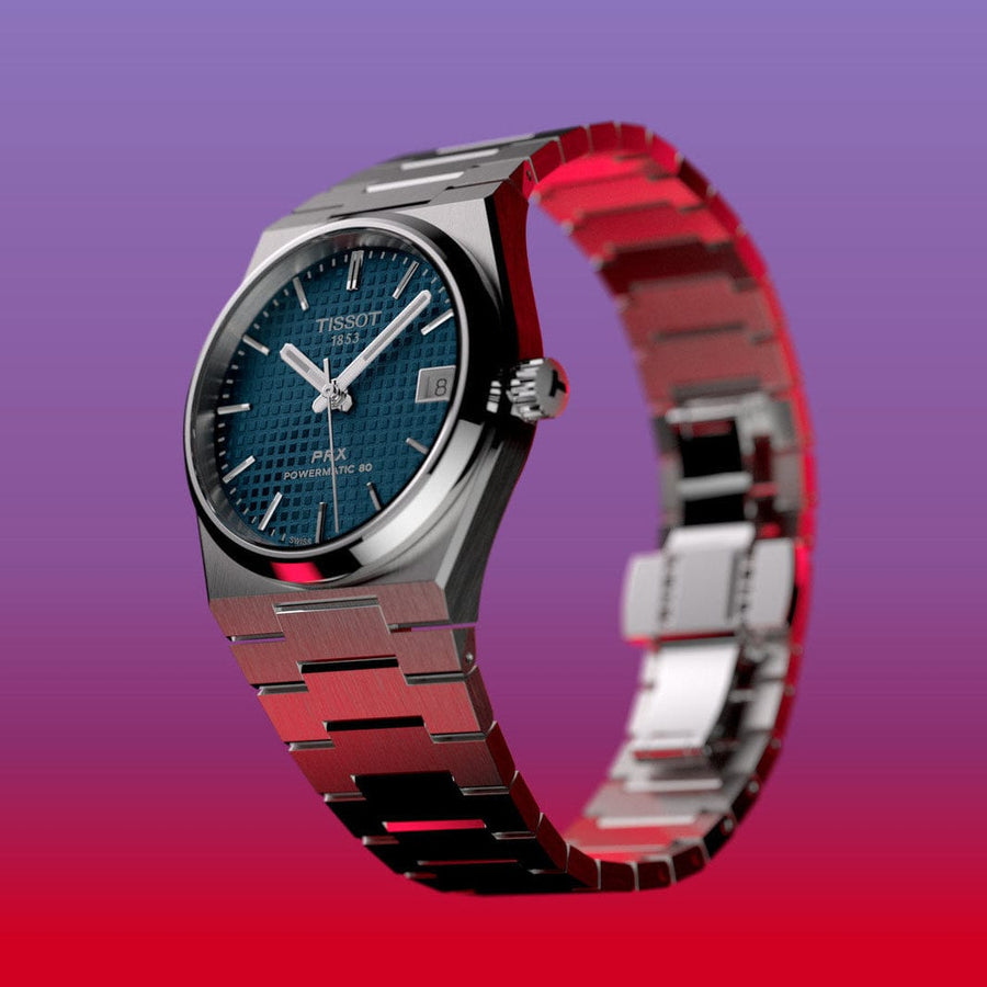 Tissot PRX Powermatic 80 Blue Dial Silver Steel Strap Watch for Men - T137.207.11.041.00