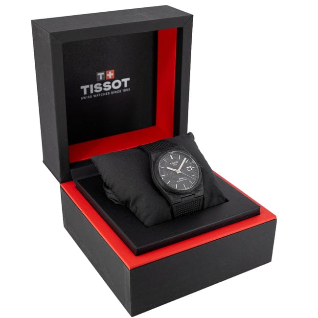 Tissot PRX Powermatic 80 Carbon Black Dial Black Rubber Strap Watch for Men - T137.907.97.201.00
