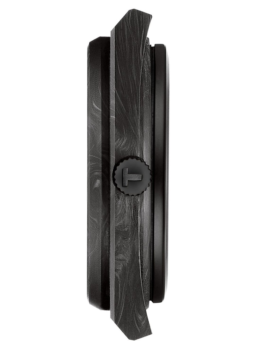 Tissot PRX Powermatic 80 Carbon Black Dial Black Rubber Strap Watch for Men - T137.907.97.201.00