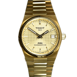Tissot PRX Powermatic 80 Gold Dial Gold Steel Strap Watch for Men - T137.207.33.021.00