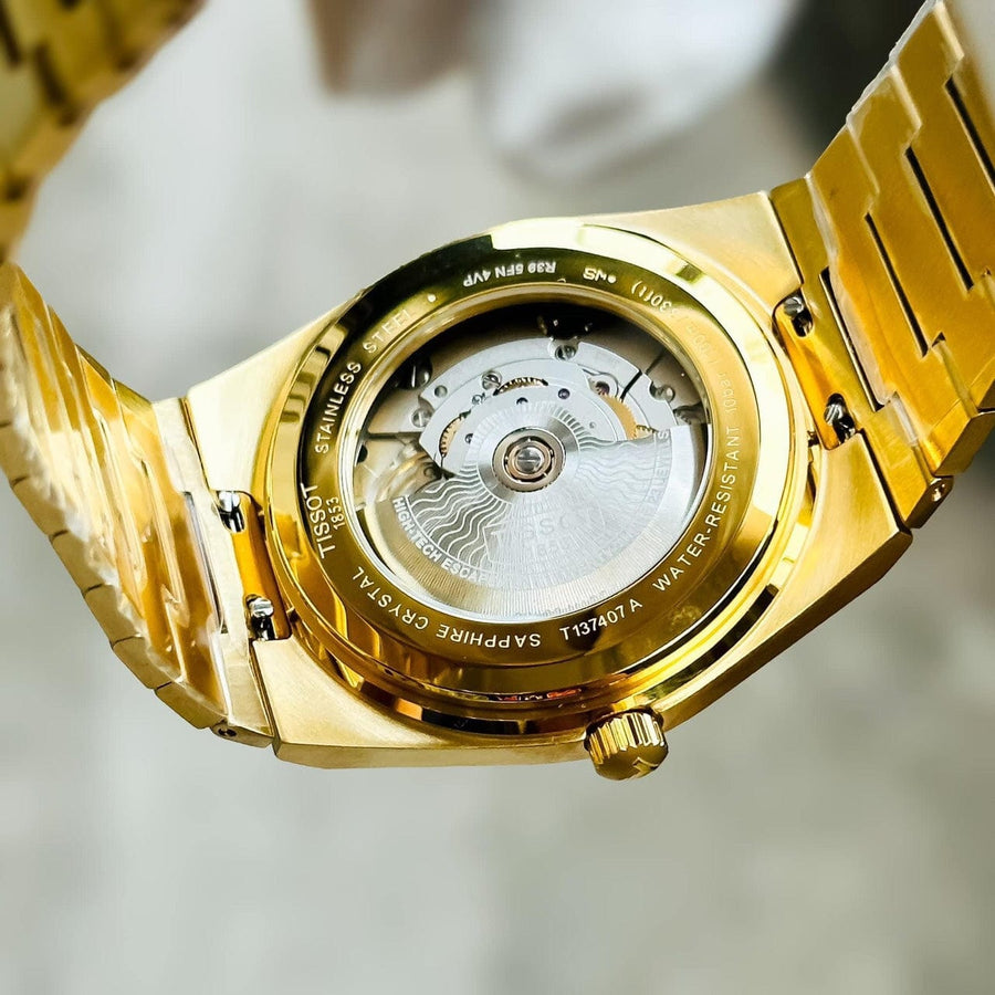 Tissot PRX Powermatic 80 Gold Dial Gold Steel Strap Watch for Men - T137.407.33.021.00