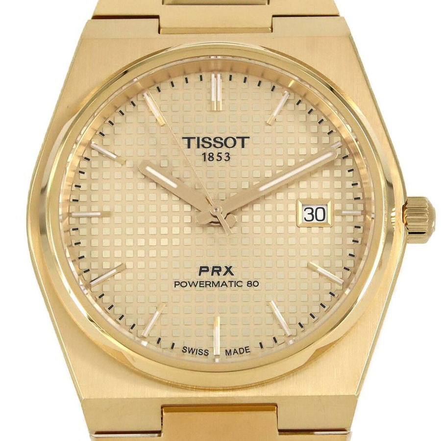 Tissot PRX Powermatic 80 Gold Dial Gold Steel Strap Watch for Men - T137.407.33.021.00